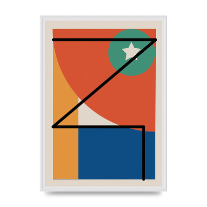 Abstract Bold Shape One Art For The Home - A2 framed