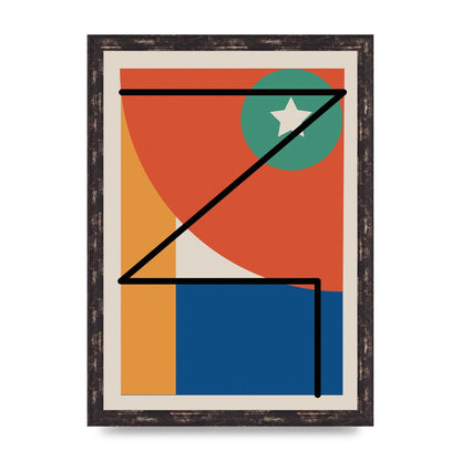 Abstract Bold Shape One Art For The Home - A3 framed