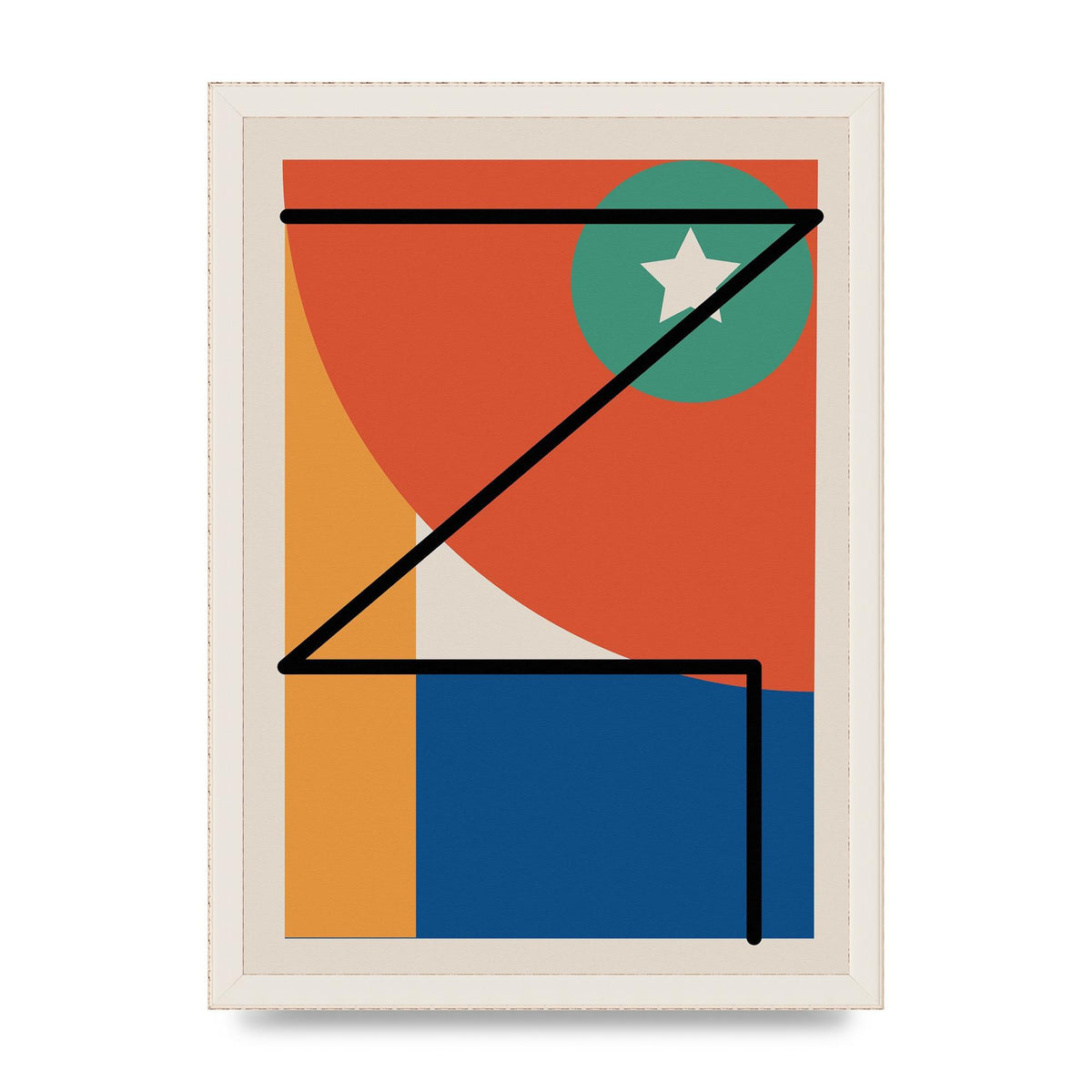 Abstract Bold Shape One Art For The Home - A3 framed