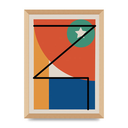 Abstract Bold Shape One Art For The Home - A3 framed