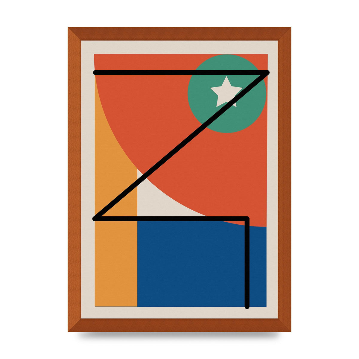 Abstract Bold Shape One Art For The Home - A3 framed