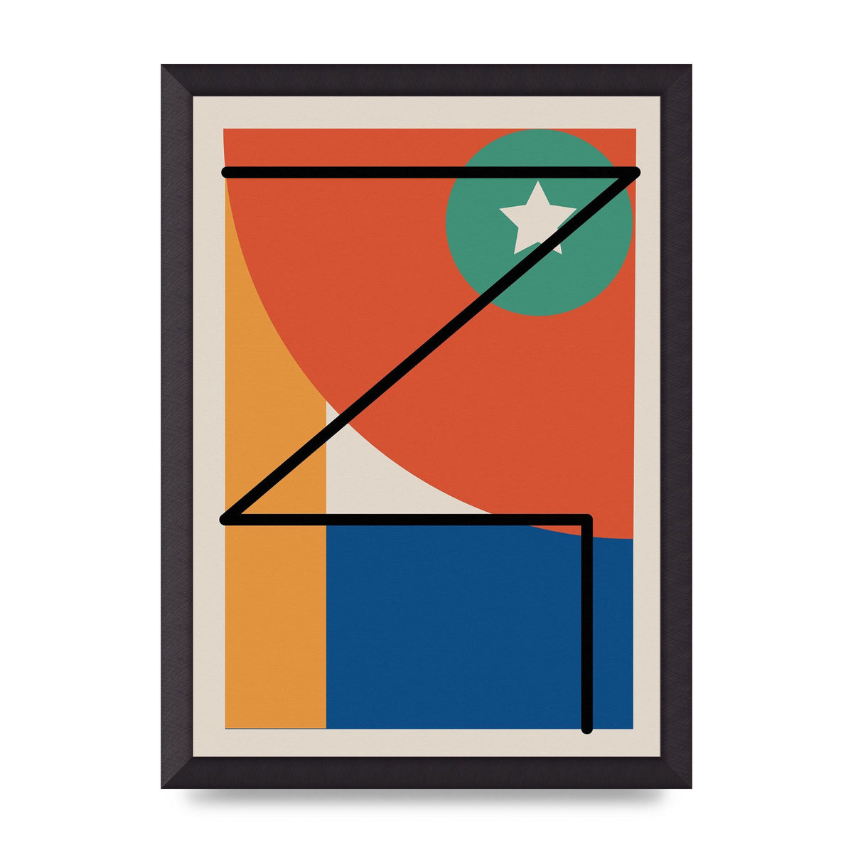 Abstract Bold Shape One Art For The Home - A3 framed