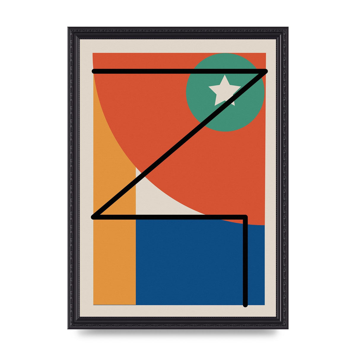 Abstract Bold Shape One Art For The Home - A3 framed