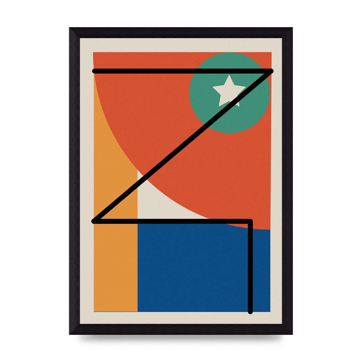 Abstract Bold Shape One Art For The Home - A4 framed