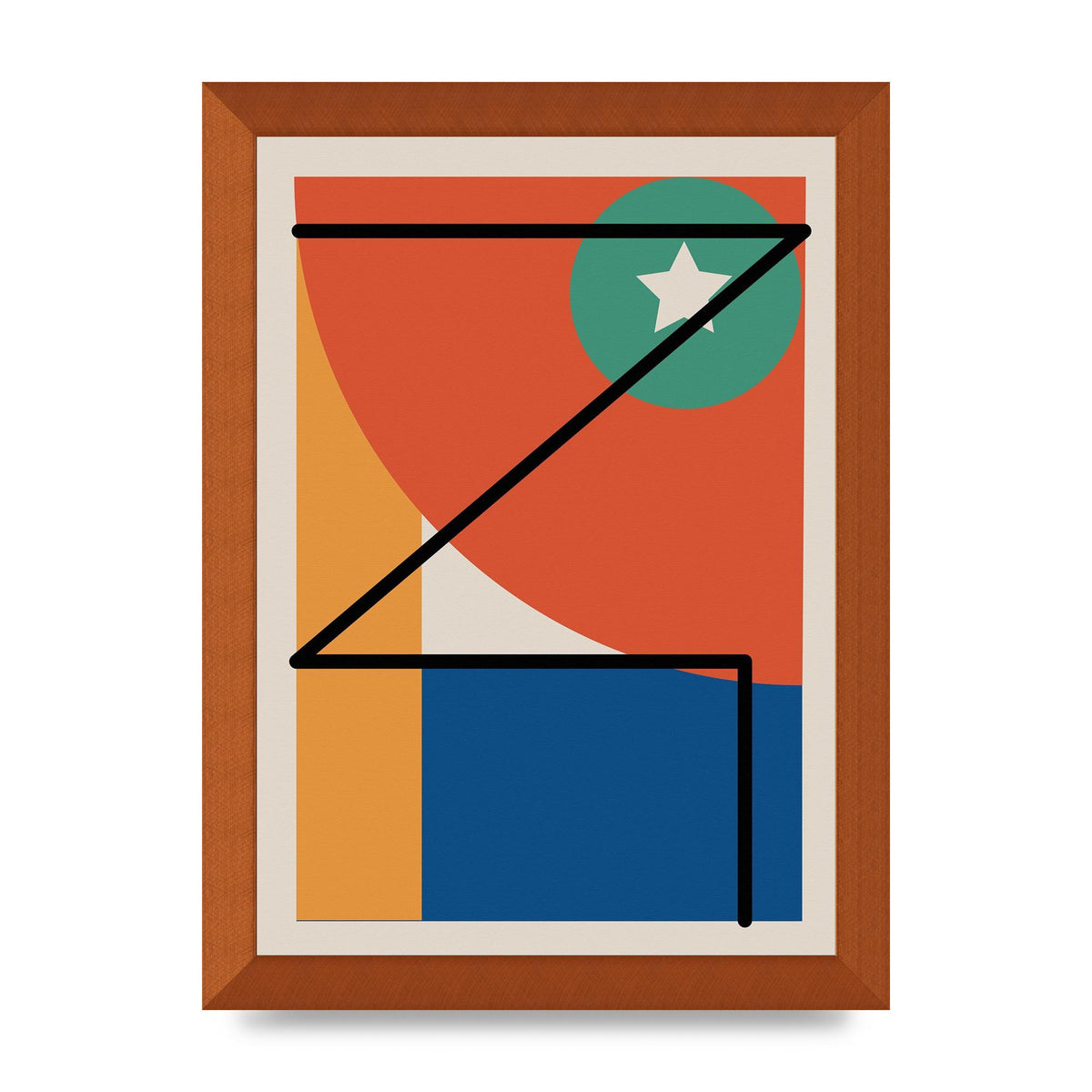 Abstract Bold Shape One Art For The Home - A4 framed