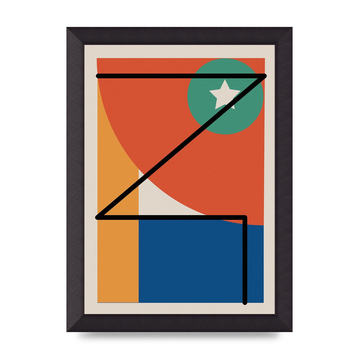 Abstract Bold Shape One Art For The Home - A4 framed