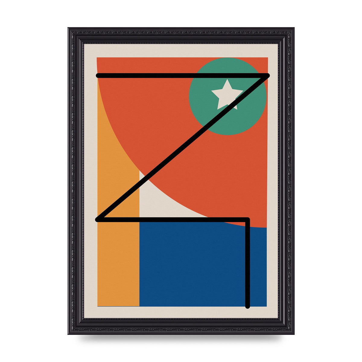 Abstract Bold Shape One Art For The Home - A4 framed