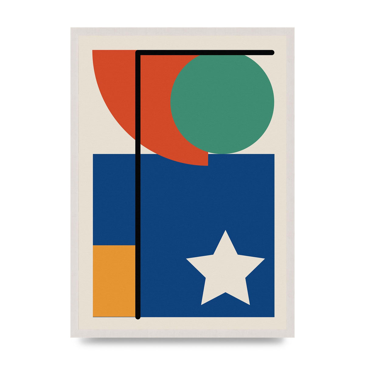 Abstract Bold Shape Two Printed Poster - A2 framed