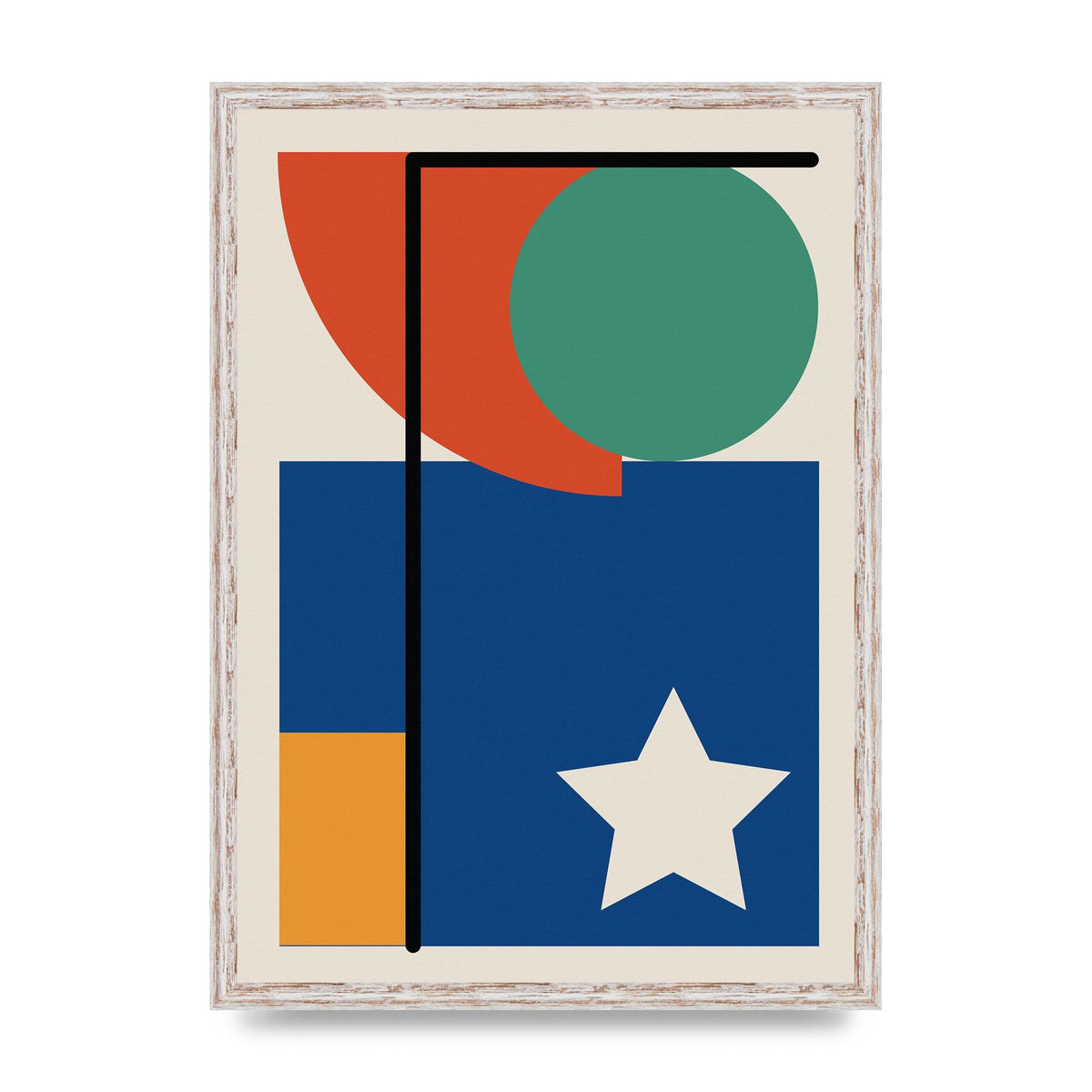 Abstract Bold Shape Two Printed Poster - A2 framed