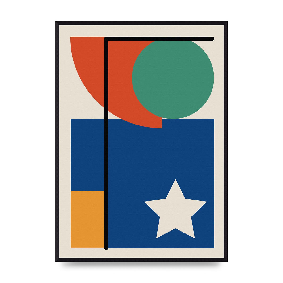 Abstract Bold Shape Two Printed Poster - A2 framed