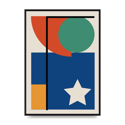 Abstract Bold Shape Two Printed Poster - A2 framed