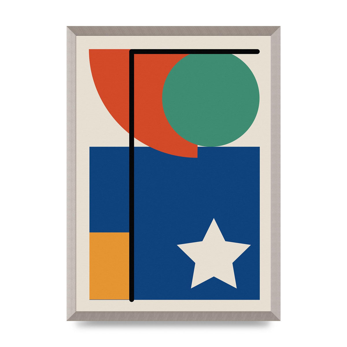 Abstract Bold Shape Two Printed Poster - A2 framed