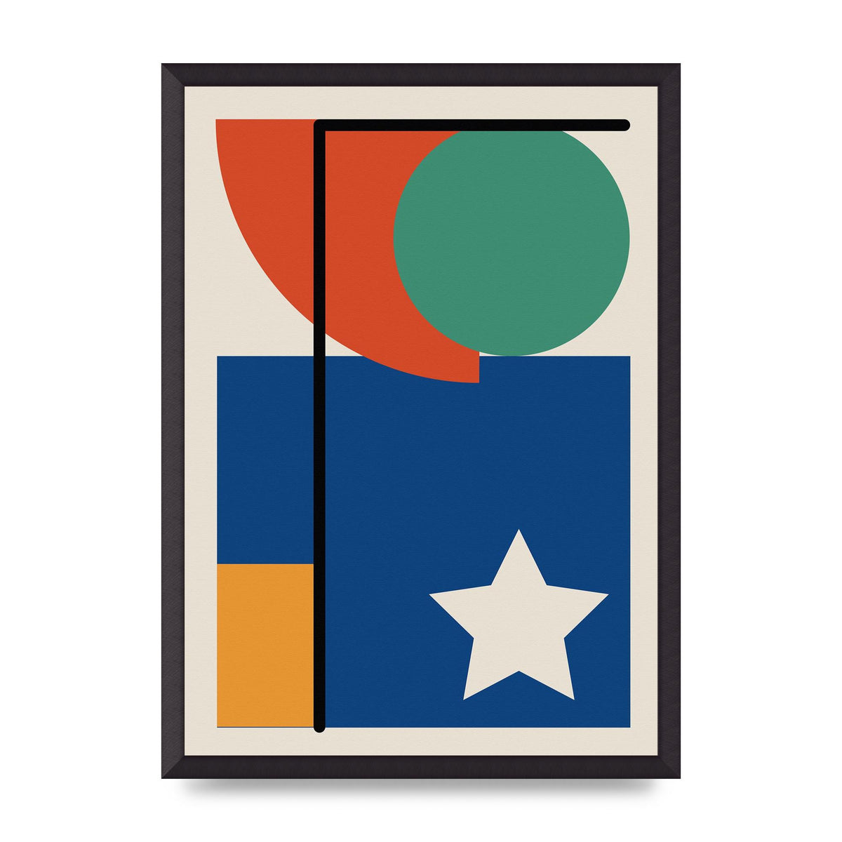 Abstract Bold Shape Two Printed Poster - A2 framed