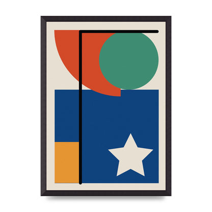 Abstract Bold Shape Two Printed Poster - A2 framed