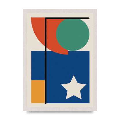 Abstract Bold Shape Two Printed Poster - A3 framed