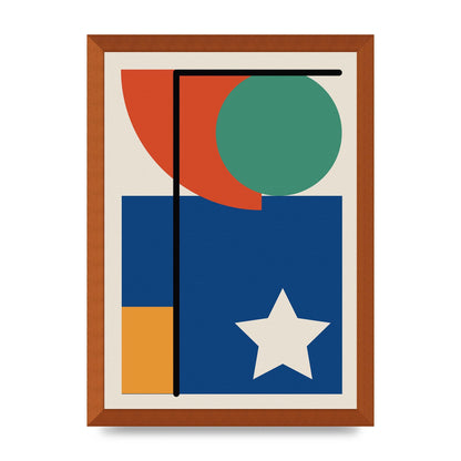 Abstract Bold Shape Two Printed Poster - A3 framed