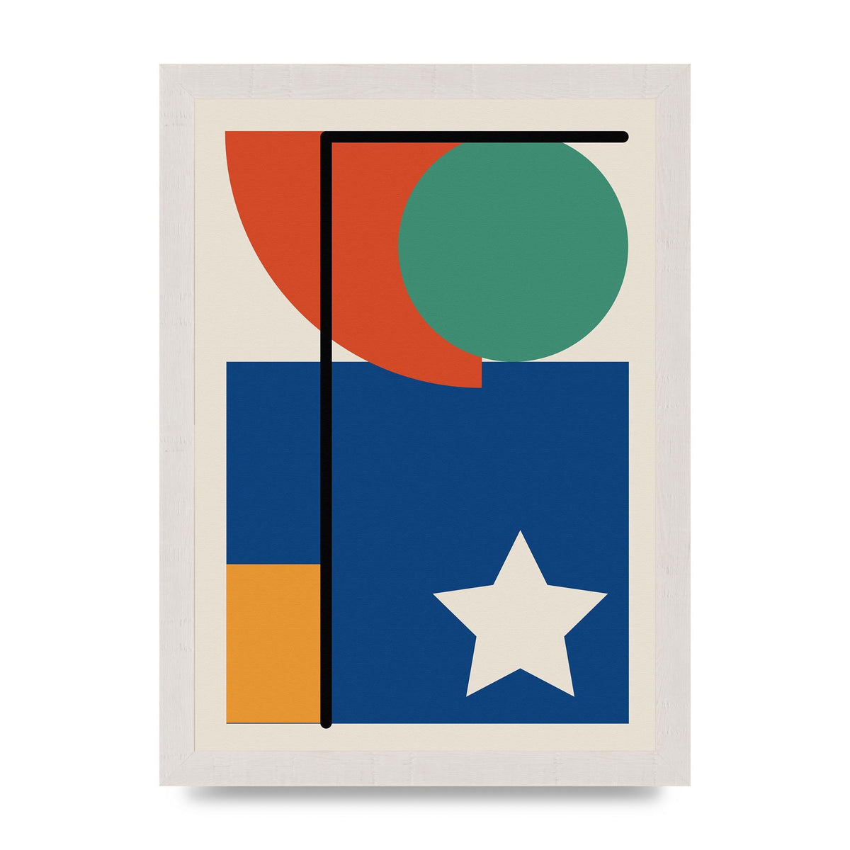 Abstract Bold Shape Two Printed Poster - A4 framed