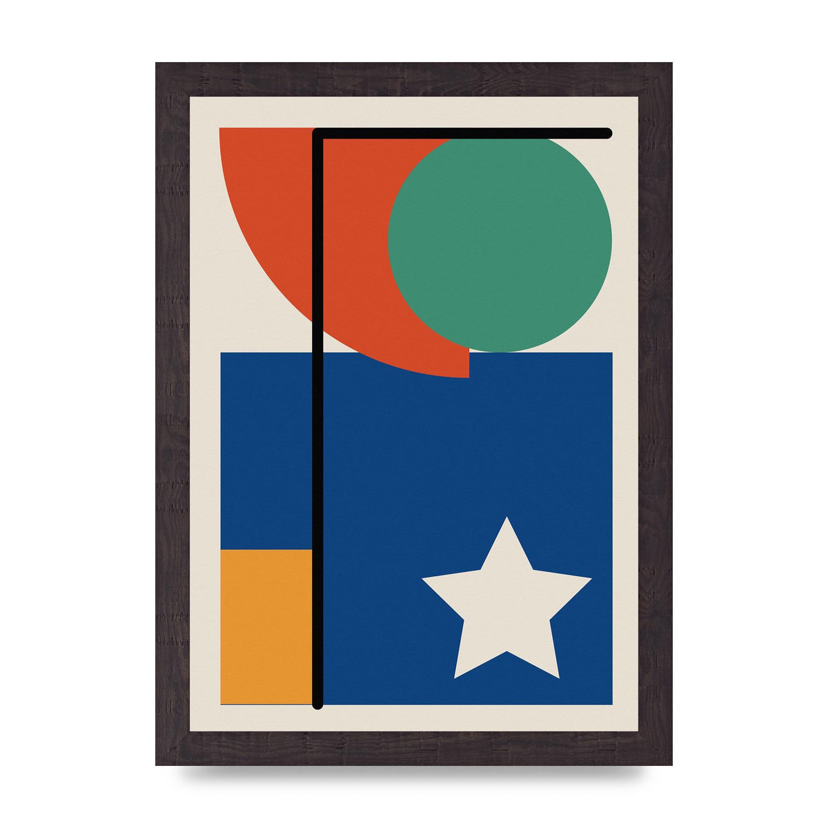 Abstract Bold Shape Two Printed Poster - A4 framed