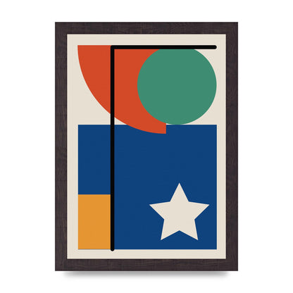 Abstract Bold Shape Two Printed Poster - A4 framed