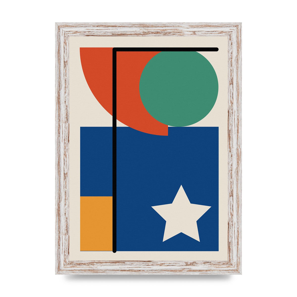 Abstract Bold Shape Two Printed Poster - A4 framed