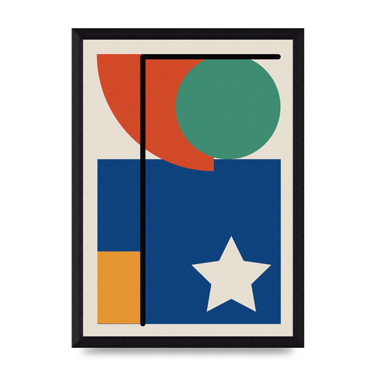 Abstract Bold Shape Two Printed Poster - A4 framed