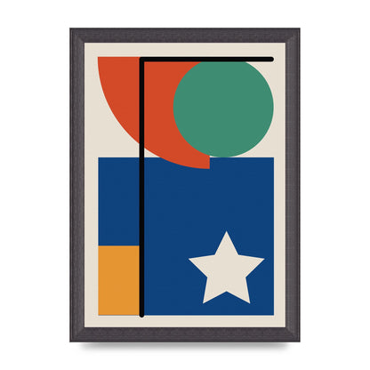 Abstract Bold Shape Two Printed Poster - A4 framed