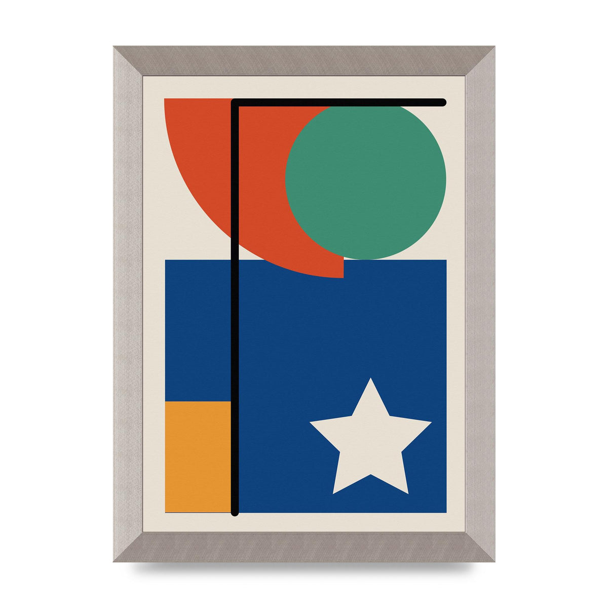Abstract Bold Shape Two Printed Poster - A4 framed
