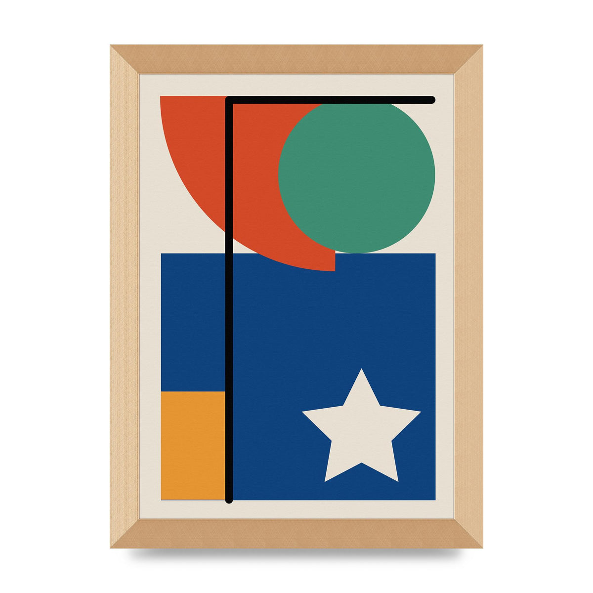 Abstract Bold Shape Two Printed Poster - A4 framed