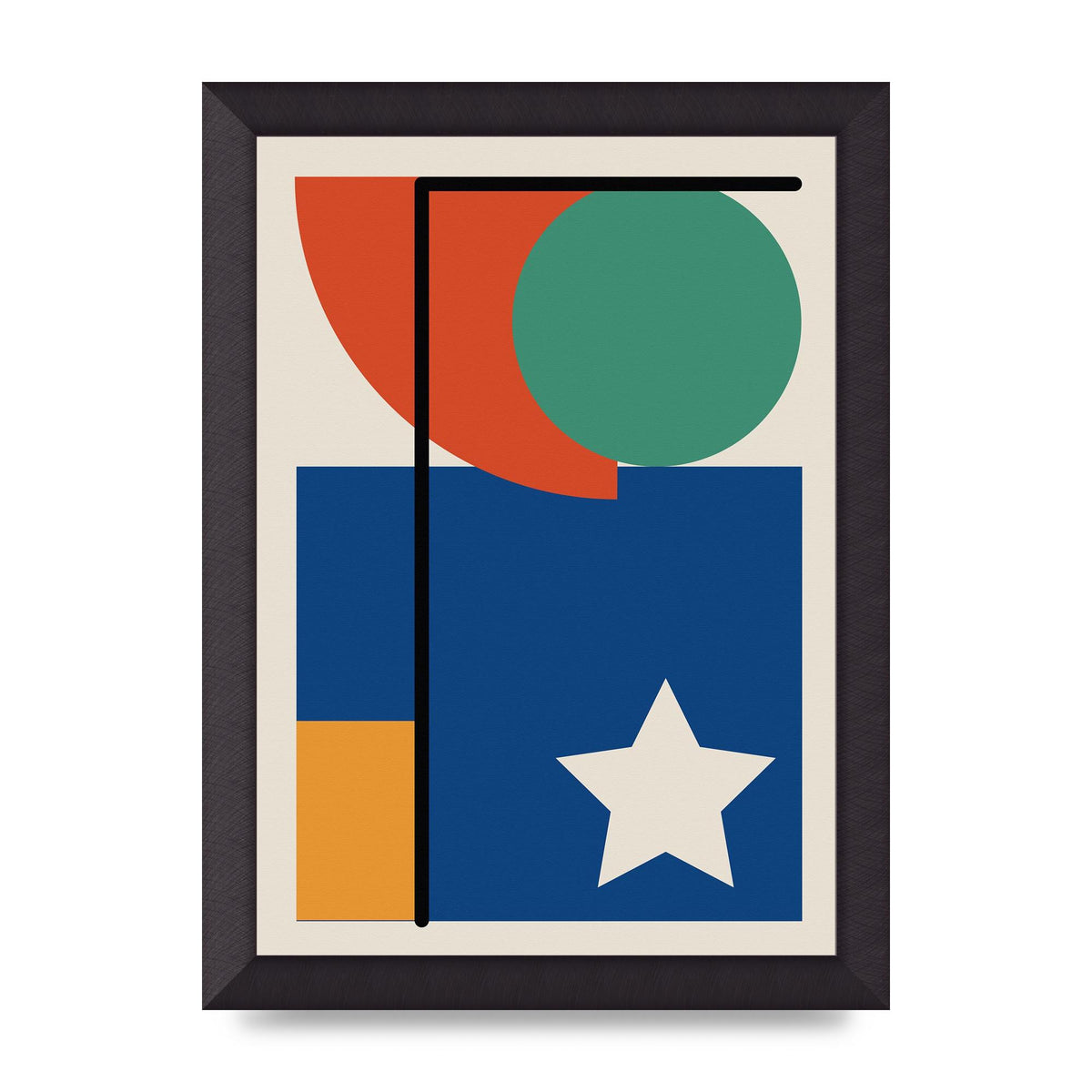 Abstract Bold Shape Two Printed Poster - A4 framed