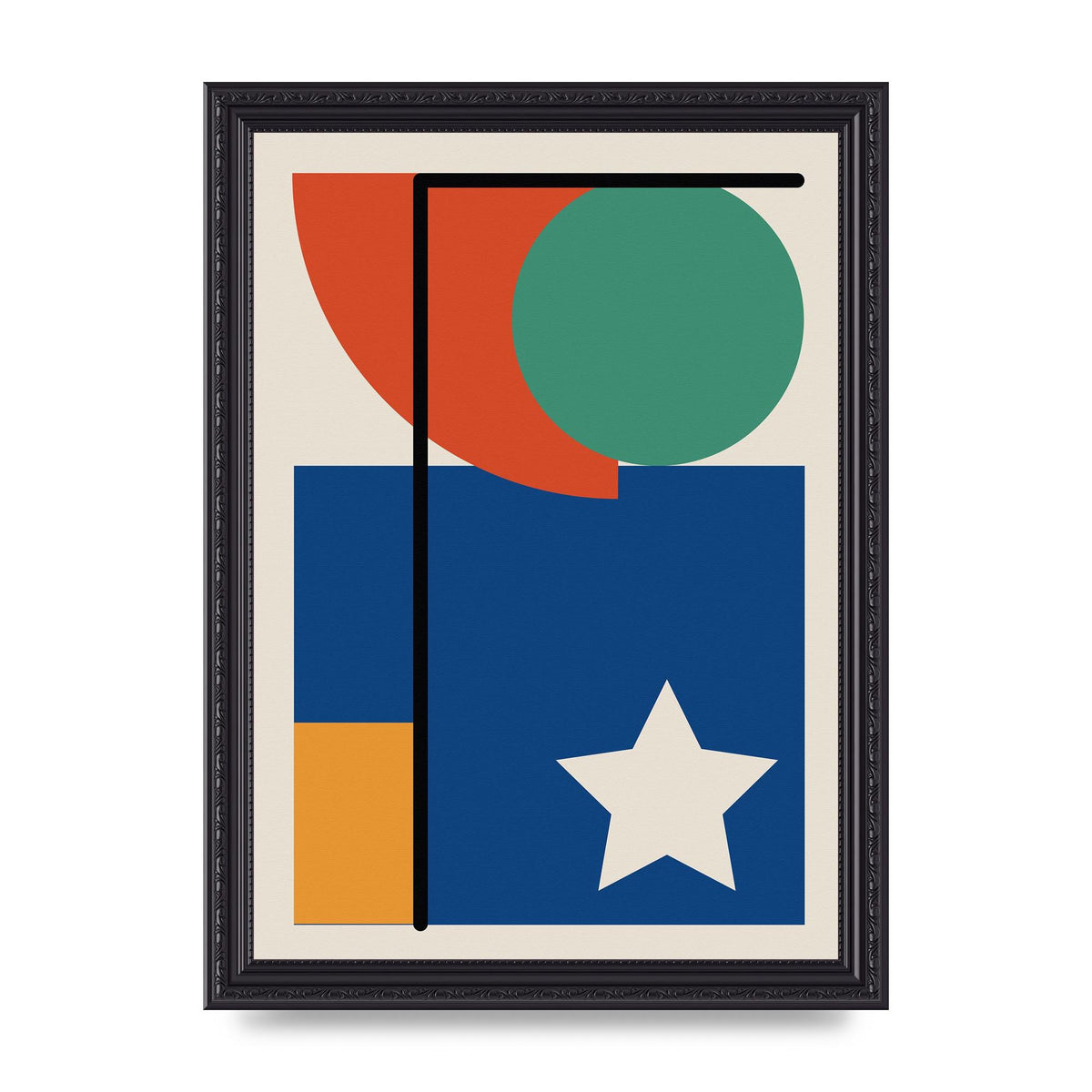 Abstract Bold Shape Two Printed Poster - A4 framed