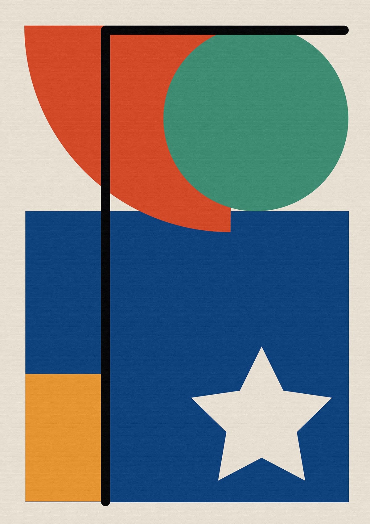 Abstract Bold Shape Two Printed Poster - detail