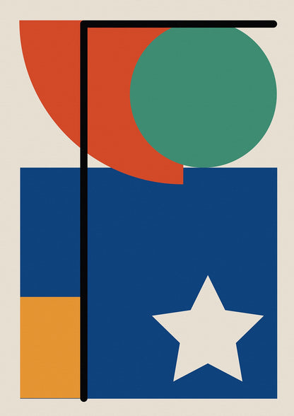 Abstract Bold Shape Two Printed Poster - detail