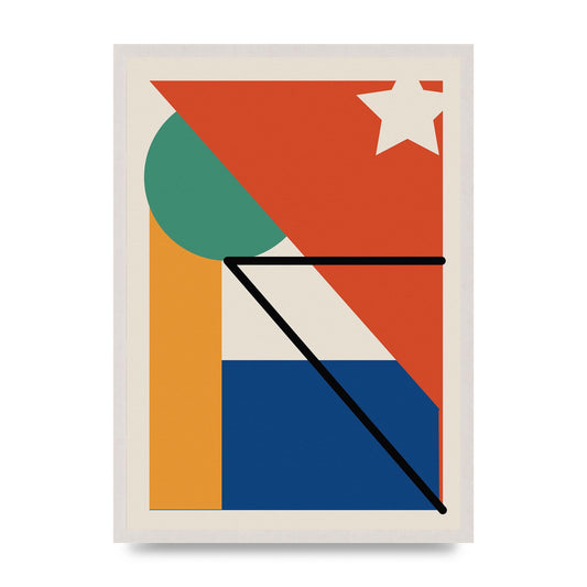 Abstract Bold Shape Three Wall Art - A2 framed