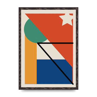 Abstract Bold Shape Three Wall Art - A2 framed