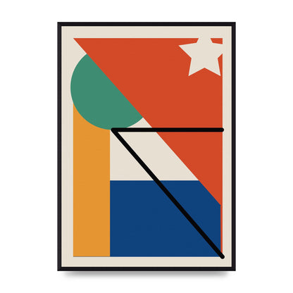 Abstract Bold Shape Three Wall Art - A2 framed