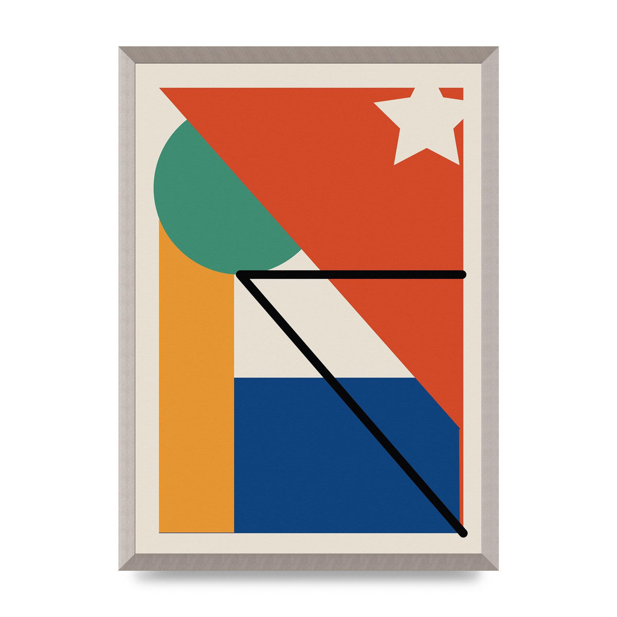 Abstract Bold Shape Three Wall Art - A2 framed
