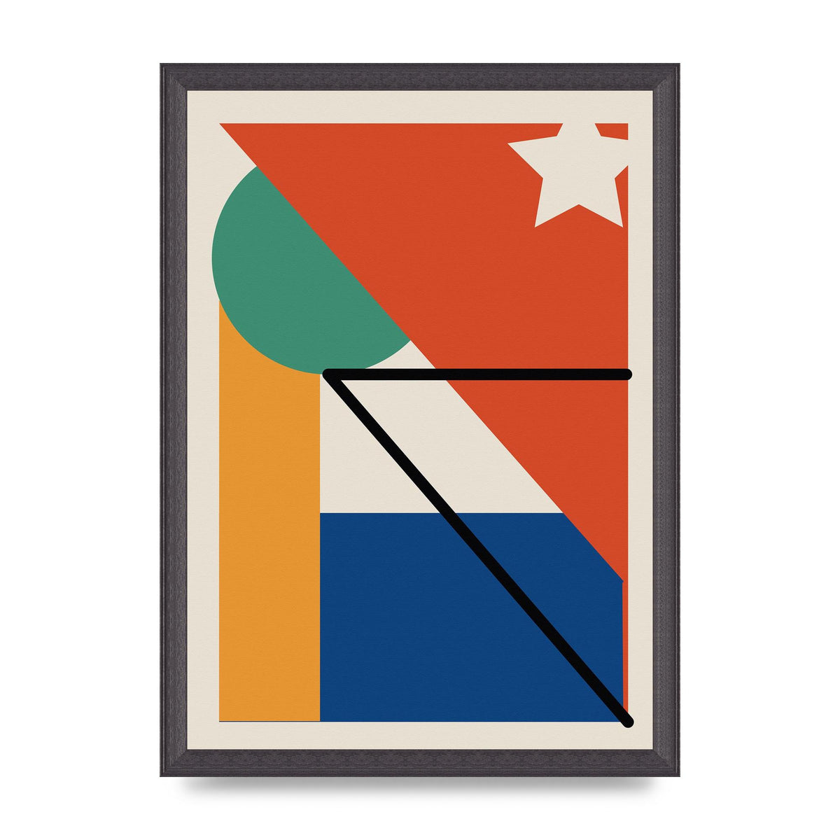 Abstract Bold Shape Three Wall Art - A3 framed