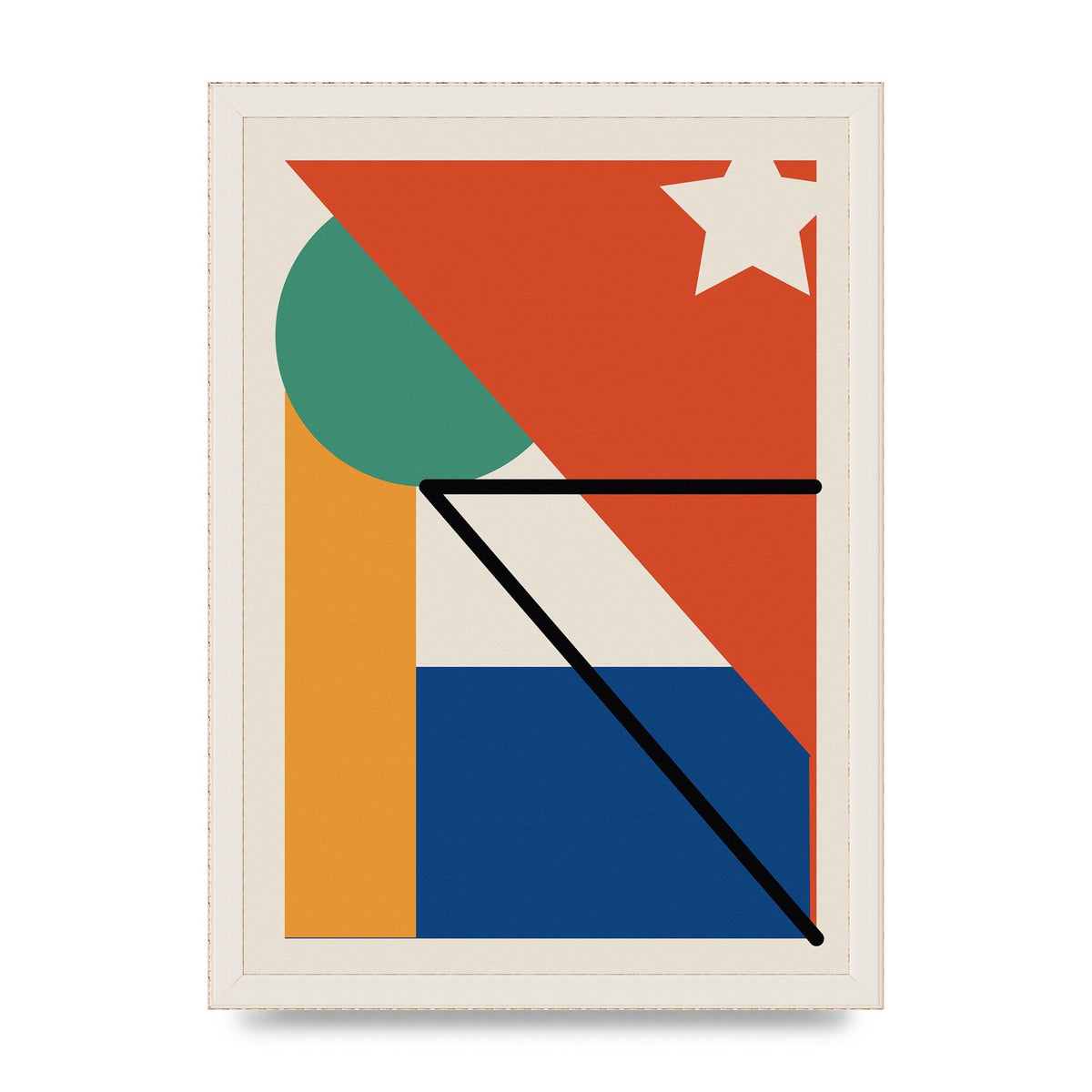 Abstract Bold Shape Three Wall Art - A3 framed