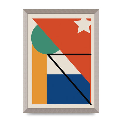 Abstract Bold Shape Three Wall Art - A3 framed