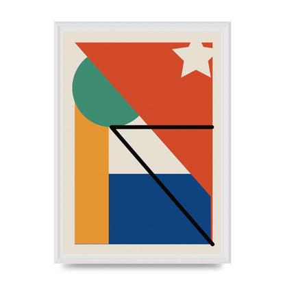 Abstract Bold Shape Three Wall Art - A3 framed