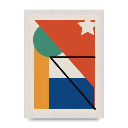 Abstract Bold Shape Three Wall Art - A4 framed