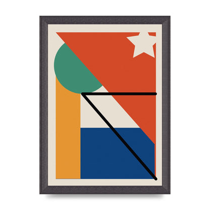 Abstract Bold Shape Three Wall Art - A4 framed