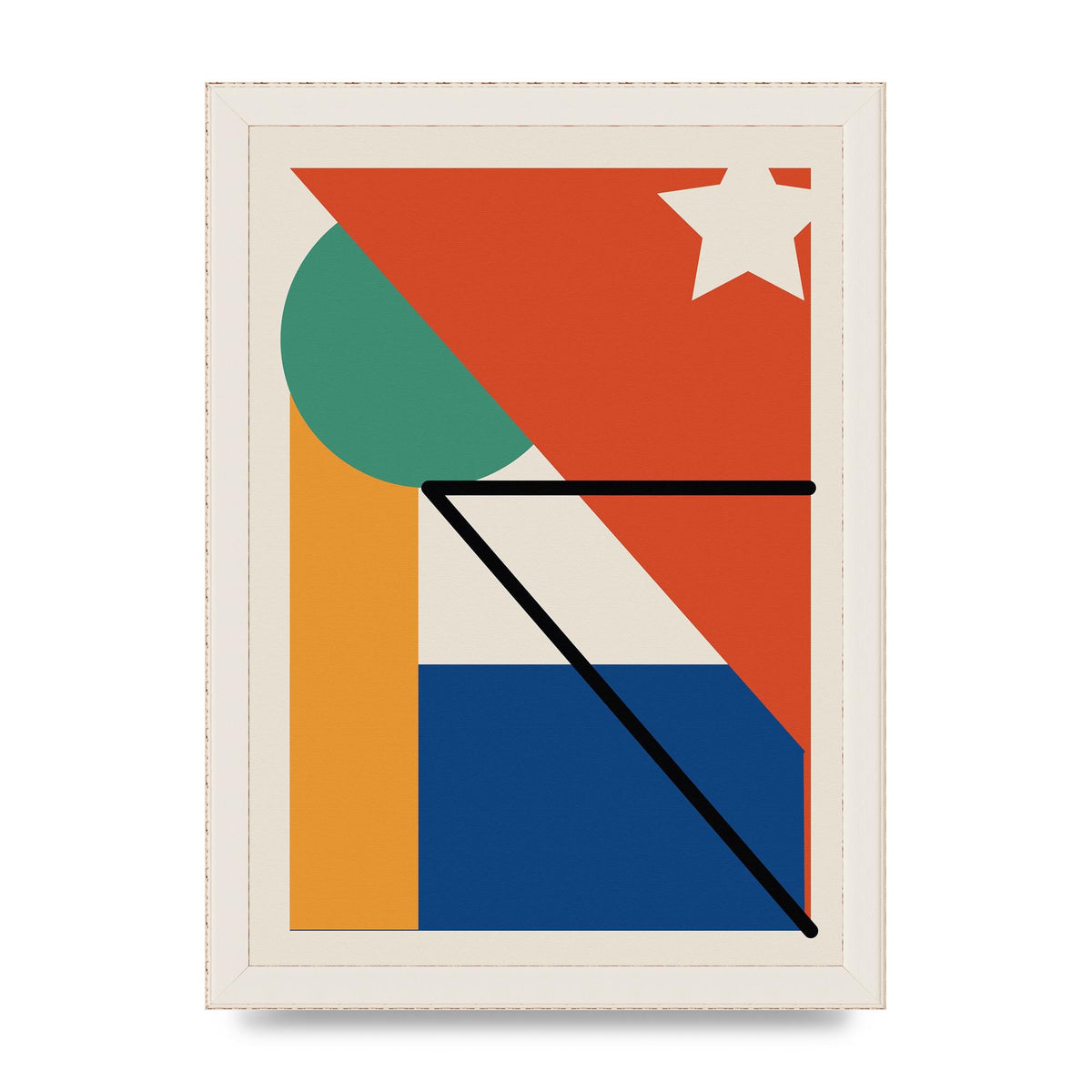Abstract Bold Shape Three Wall Art - A4 framed