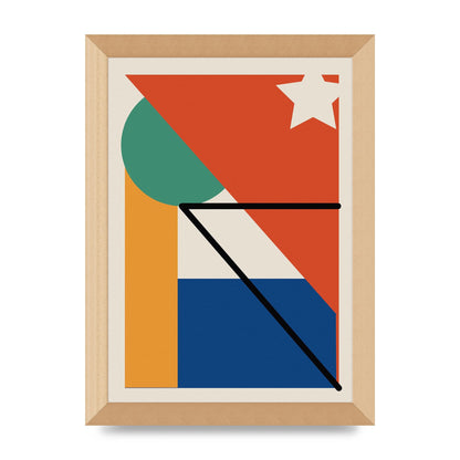 Abstract Bold Shape Three Wall Art - A4 framed