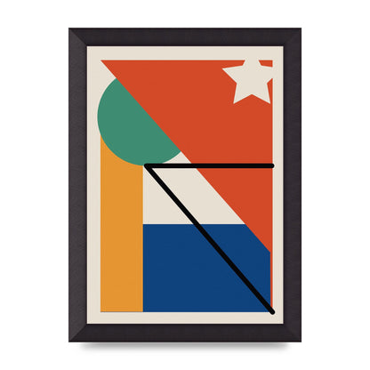 Abstract Bold Shape Three Wall Art - A4 framed