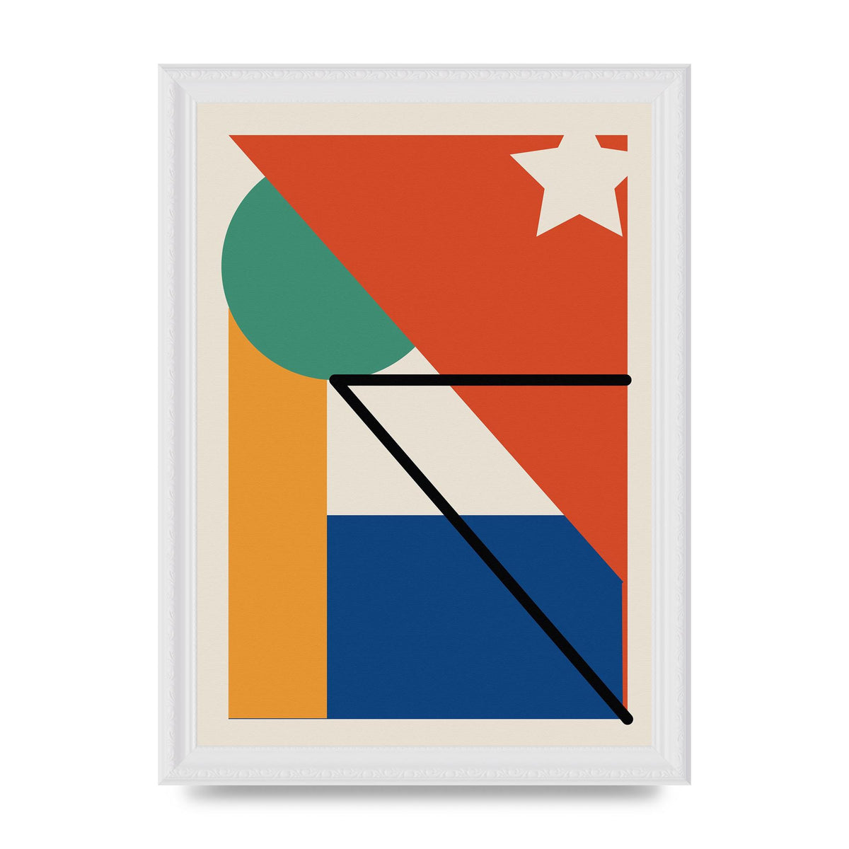 Abstract Bold Shape Three Wall Art - A4 framed