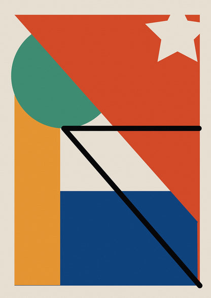 Abstract Bold Shape Three Wall Art - detail