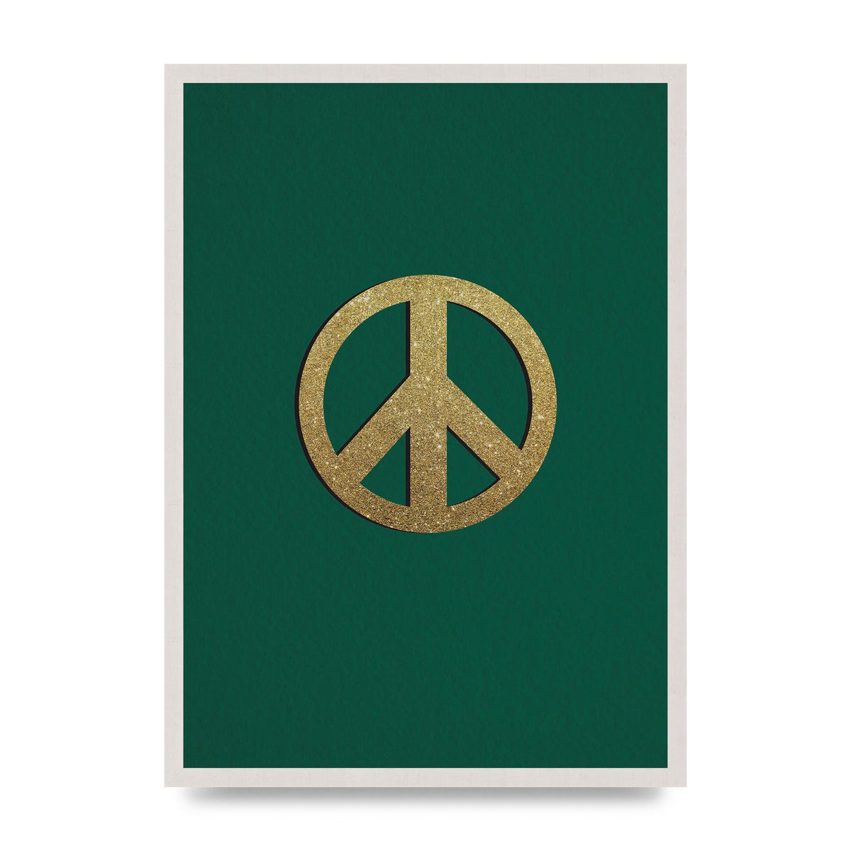 Peace Sign Deep Green Printed Poster - A2 framed