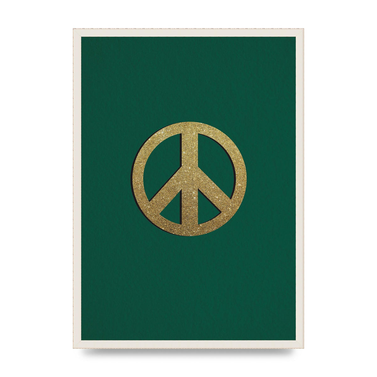 Peace Sign Deep Green Printed Poster - A2 framed