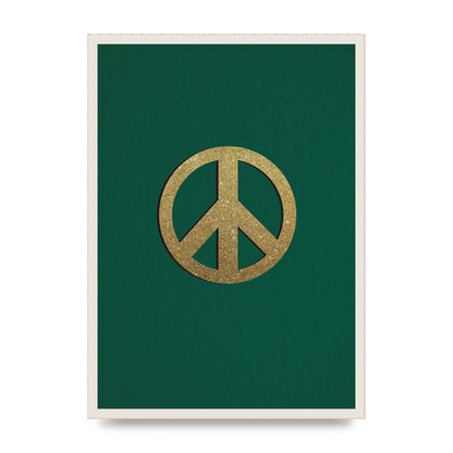 Peace Sign Deep Green Printed Poster - A2 framed